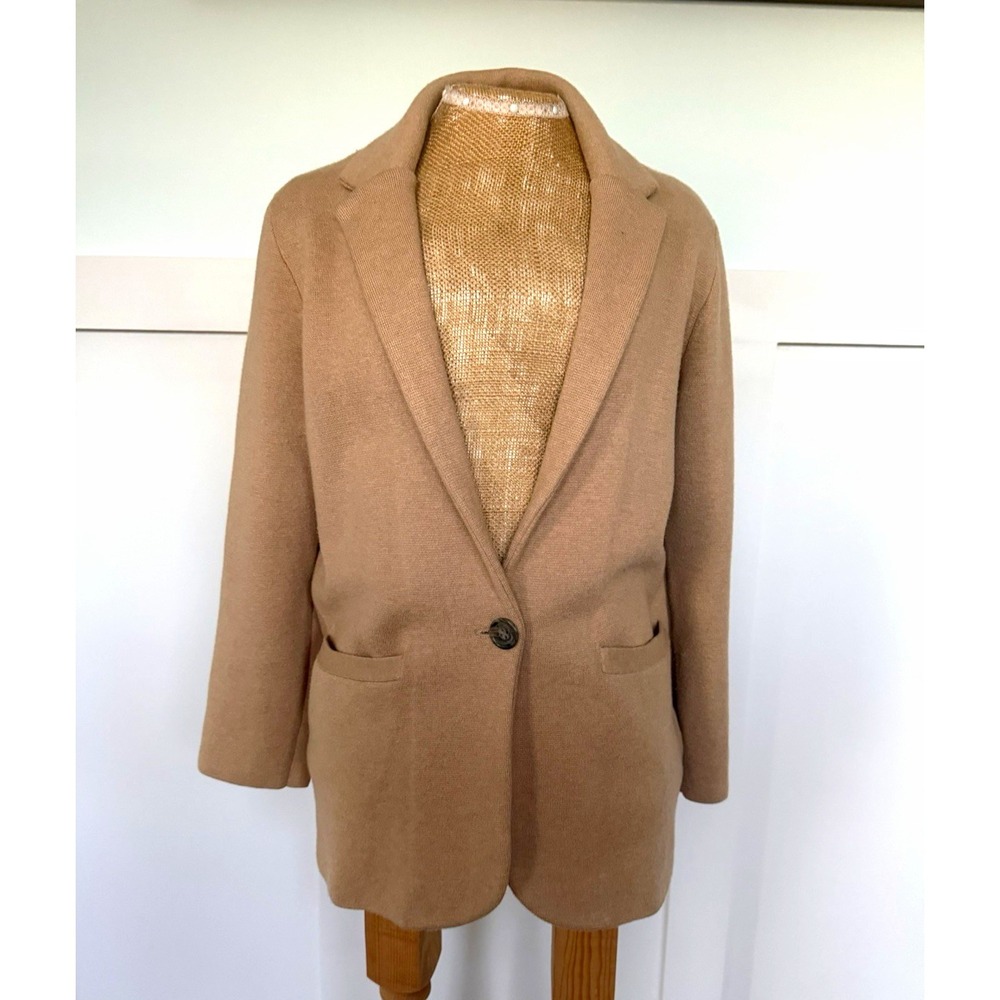 J.CREW cotton blend Blazer Jacket XS Beige Long Sleeve Button Front Pockets